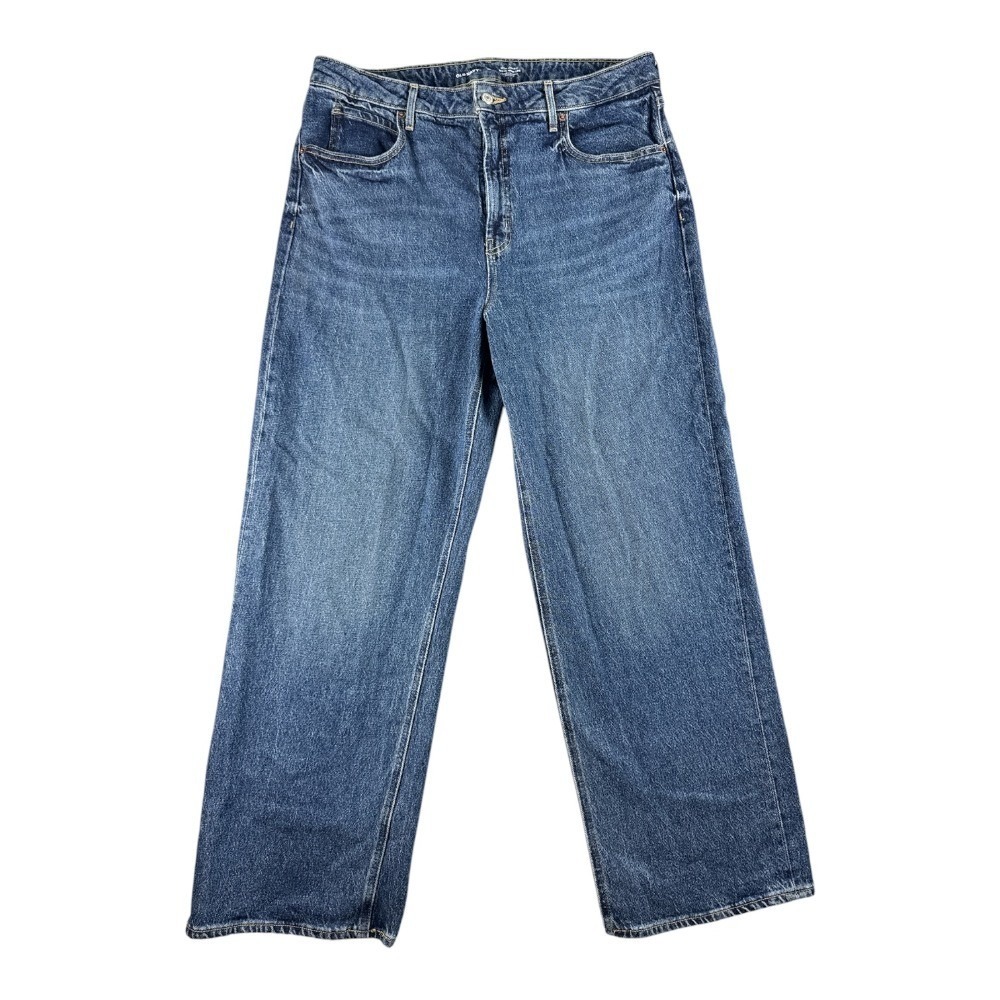 Old Navy Sky-Hi Wide Leg Extra High Rise Jeans Medium Wash Blue Size 16 NWT Boho